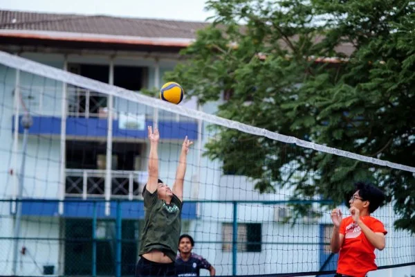 volleyball spike attack action